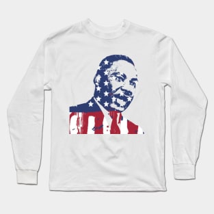 Martin Luther King Jr painted american flag Long Sleeve T-Shirt